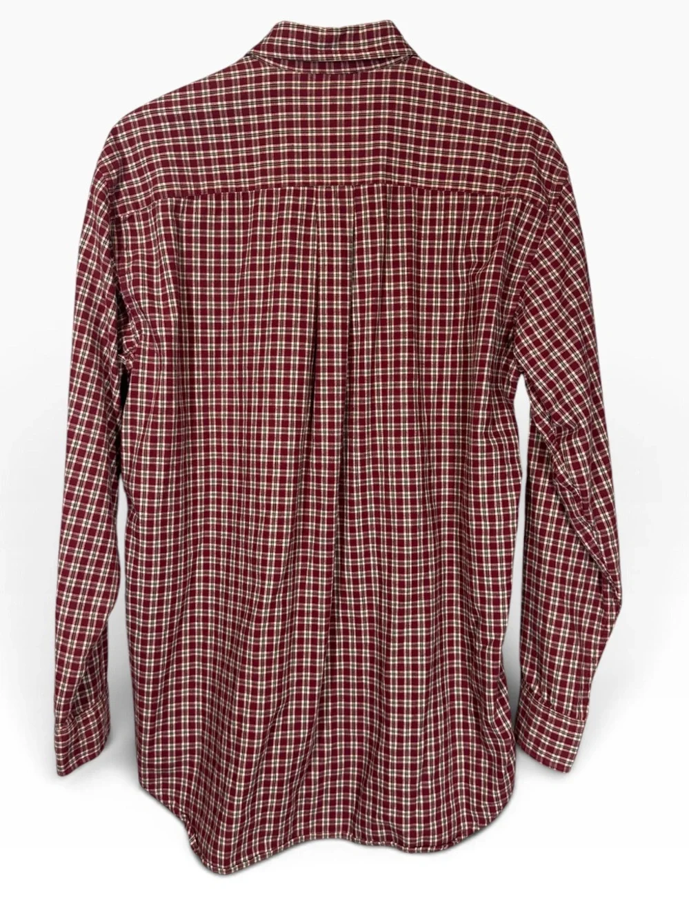 J.CREW Men's Small Red Plaid Cotton Button Down Shirt